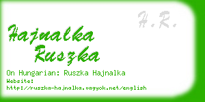 hajnalka ruszka business card